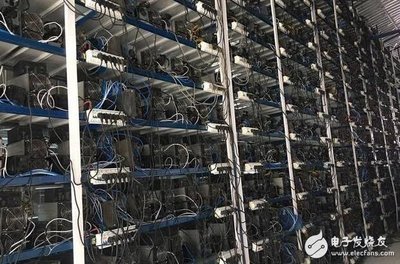 Modern mining farm with multiple machines working